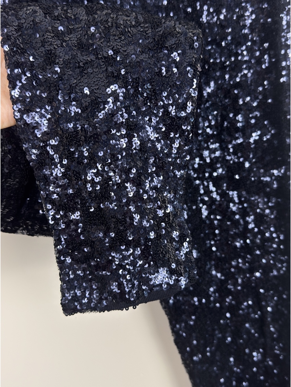 Donna Karan New York Vintage 100% Silk Sequin Pants Navy Blue Size S Evening - Picture 5 of 9